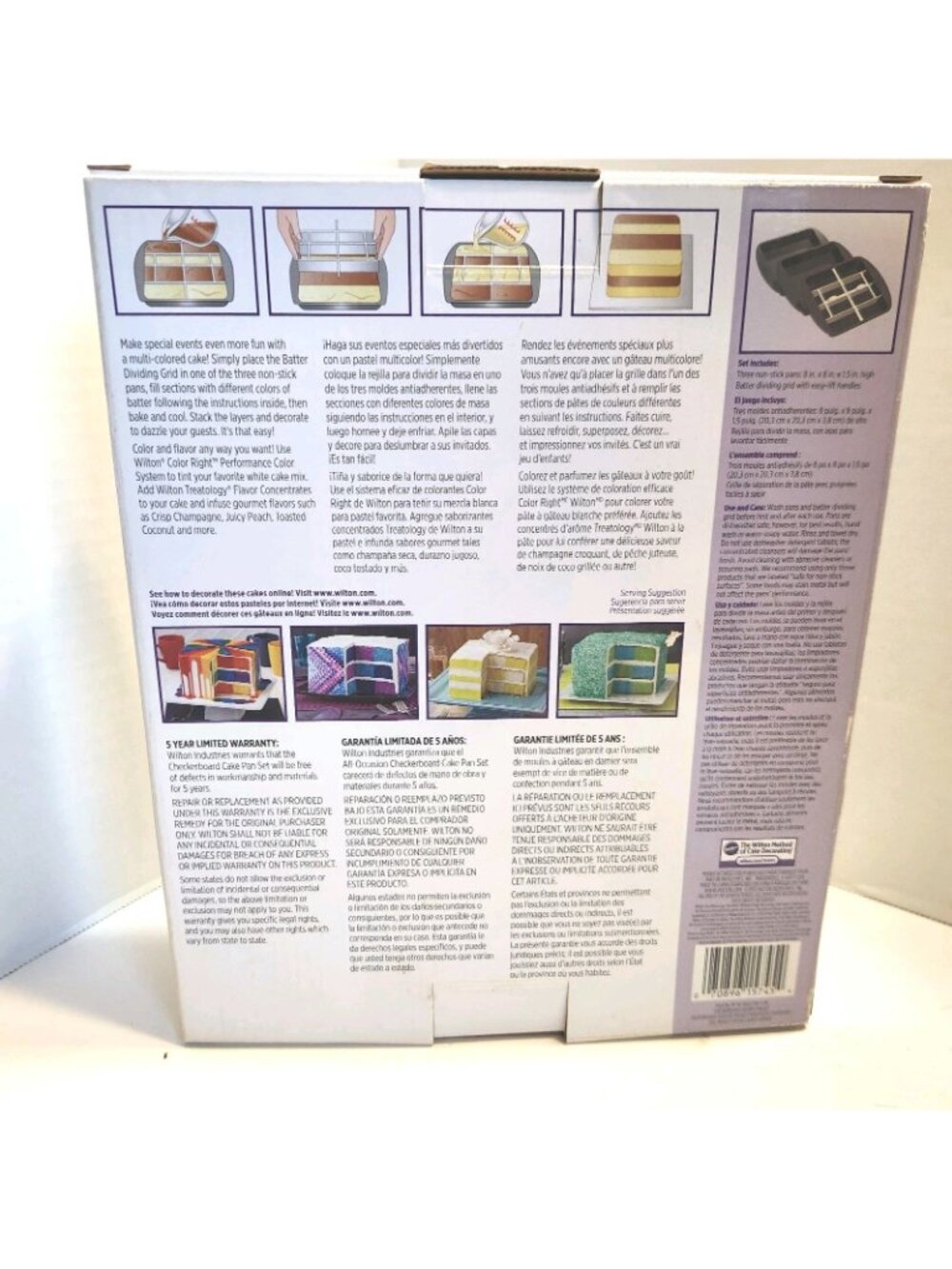 Wilton All Ocassion Checkerboard Square Cake Pan Set 3 Cake Pans Divider New - Picture 5 of 9